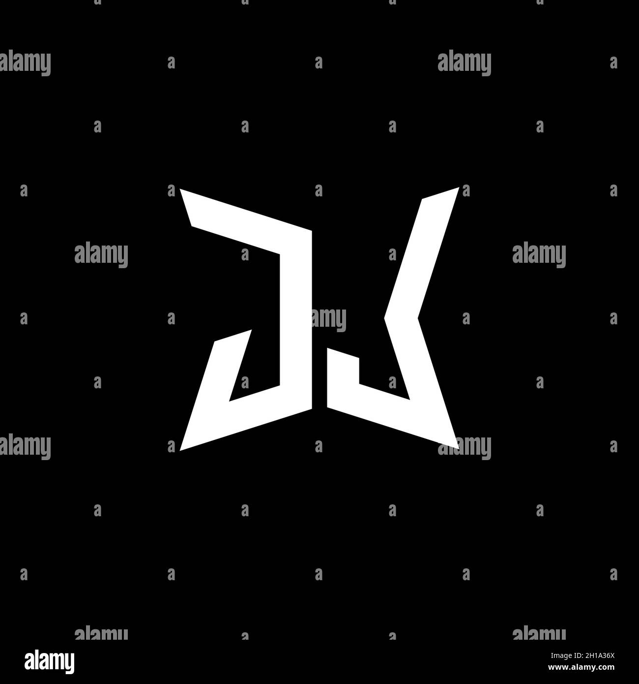 JL Monogram Logo Brief mit Cakra geometrische Form Stil Design isoliert auf schwarzem Hintergrund, Stern geometrische Logo Brief, Monogramm Buchstabe Mandala Stock Vektor