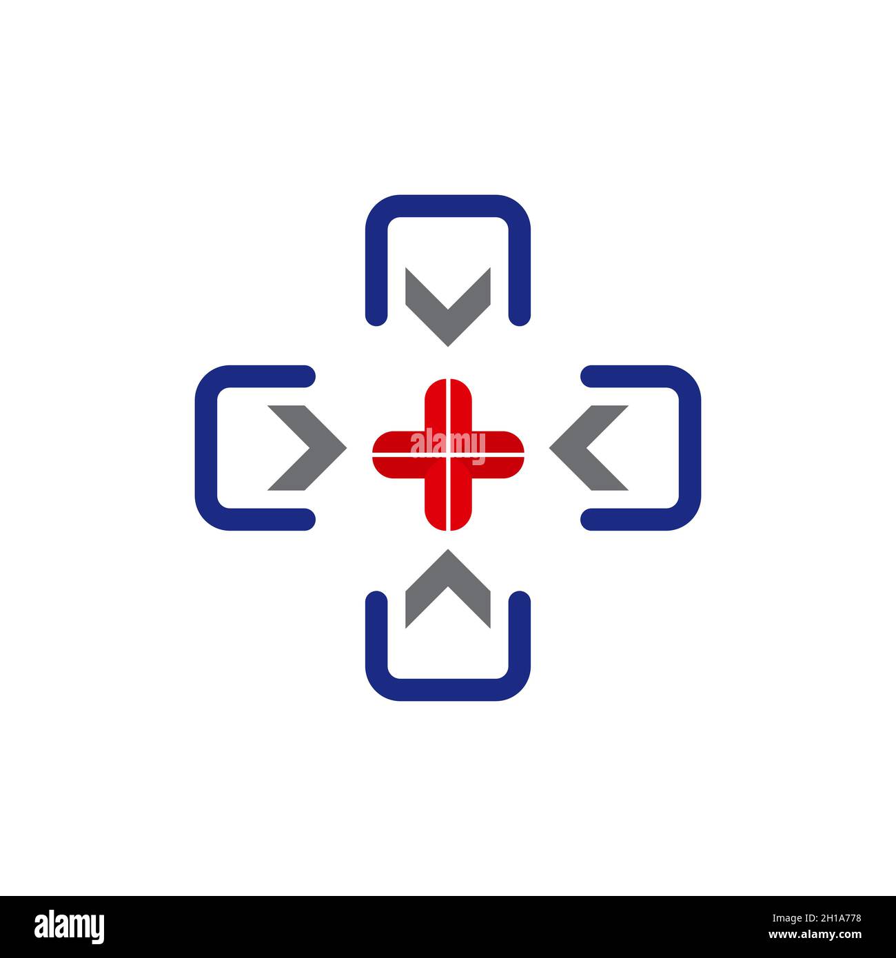 Vorlage für das Design des Vektorlogos im Gesundheitswesen. Medizinisches Logo-Design für Klinik, Krankenhaus und Pharmazie. Stock Vektor