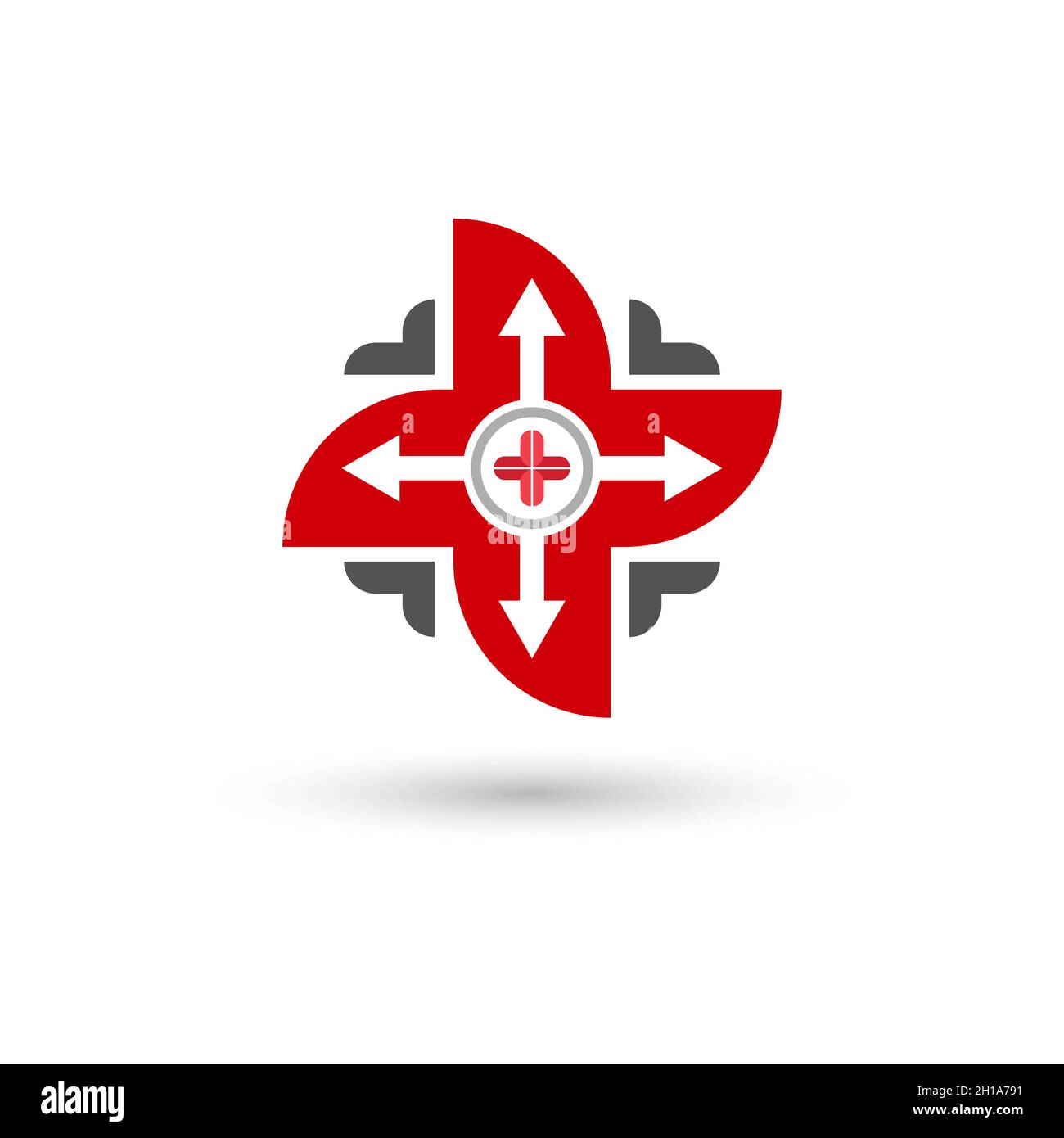 Vorlage für das Design des Vektorlogos im Gesundheitswesen. Medizinisches Logo-Design für Klinik, Krankenhaus und Pharmazie. Stock Vektor