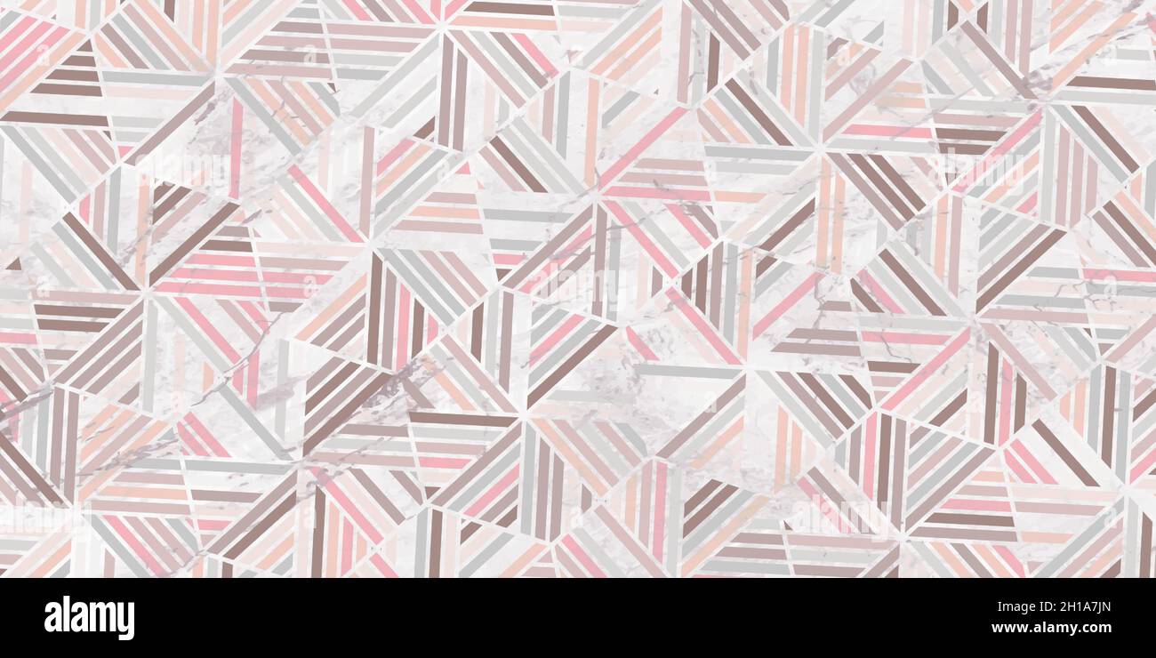 Geometrisches Muster mit Streifen polygonale Form elegant von rosa Hintergrund Pastellfarbe und Marmor Textur Stock Vektor
