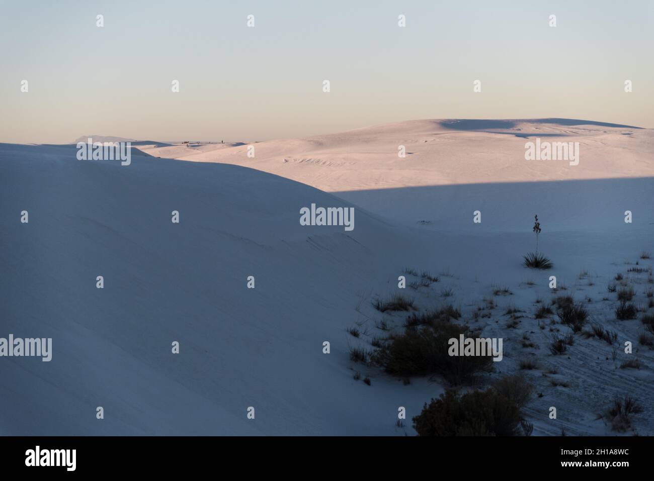 Sonnenuntergang im White Sands National Park in Alamogordo, New Mexico. Stockfoto