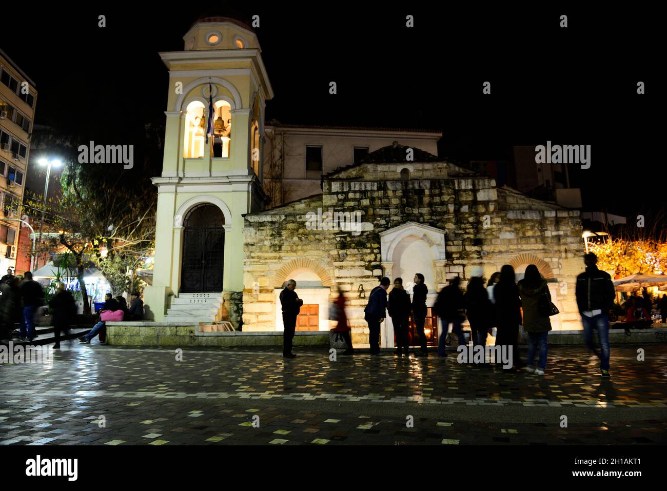 Die Kirche der Himmelfahrt der Jungfrau Maria - Panagia Pantanassa auf dem Monastiraki-Platz in Athen, Griechenland. Stockfoto