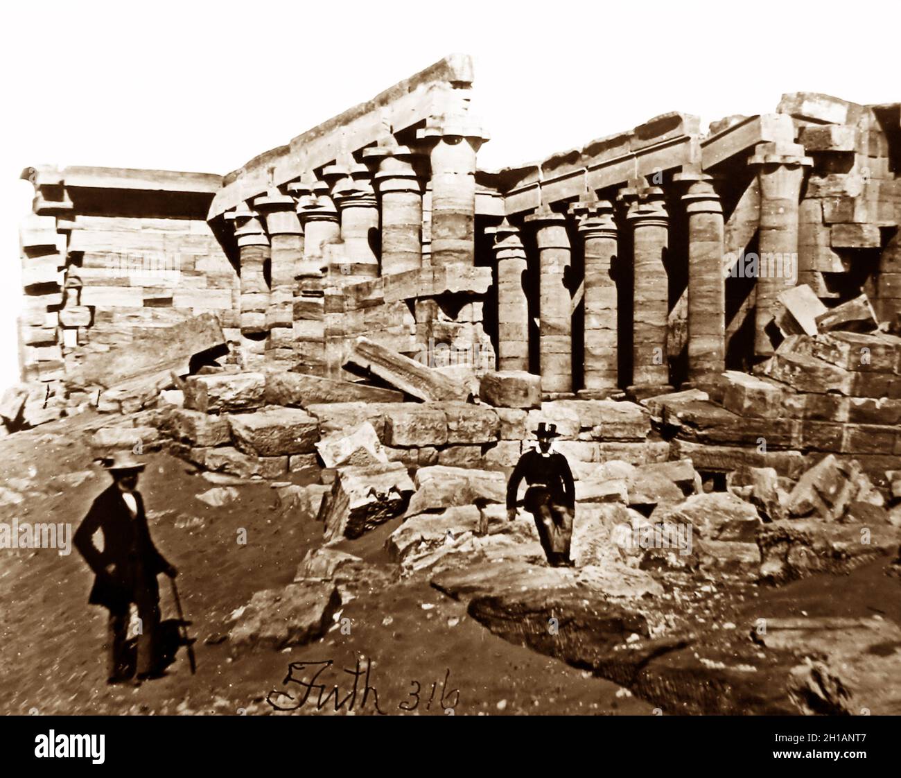 Tempel in Marrahaqa, Ägypten, 1850er Jahre von Francis Frith Stockfoto