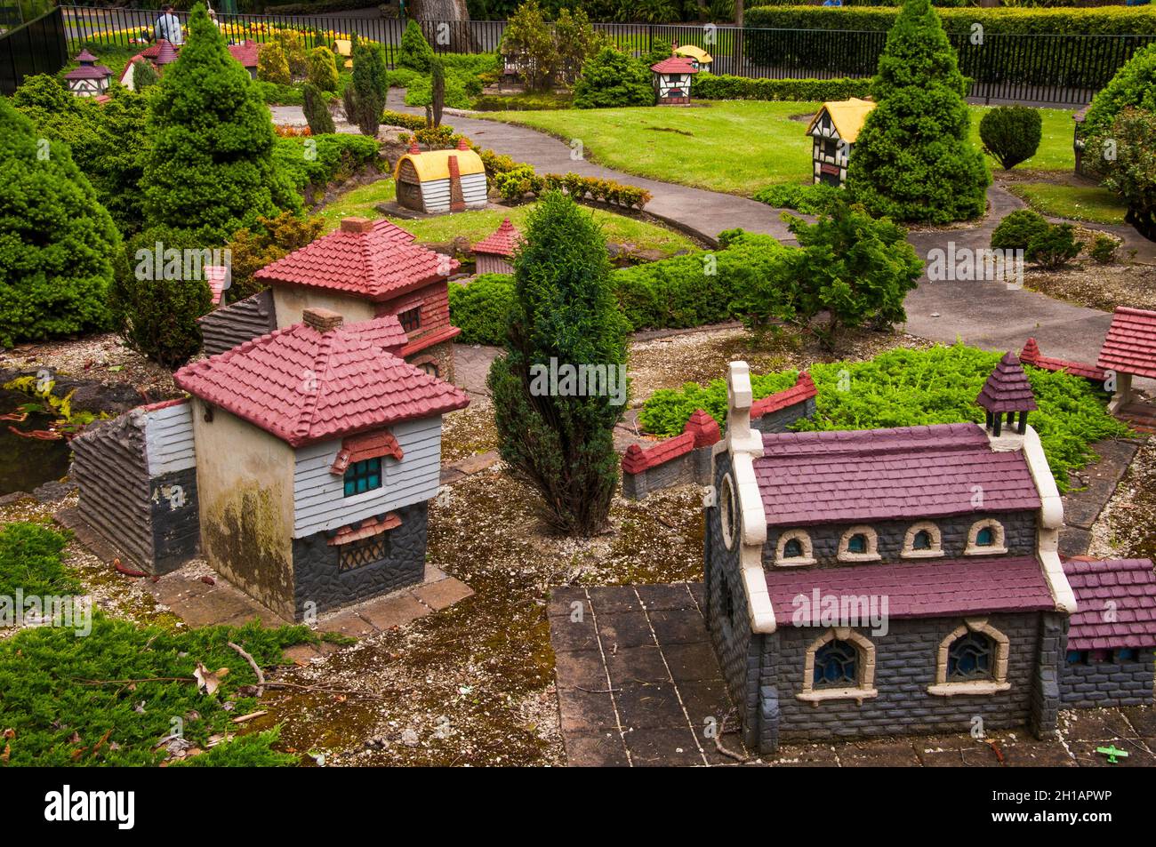 TUDOR Village, ein Geschenk der Einwohner von Lambeth, England, in den Fitzroy Gardens, Melbourne, Australien Stockfoto