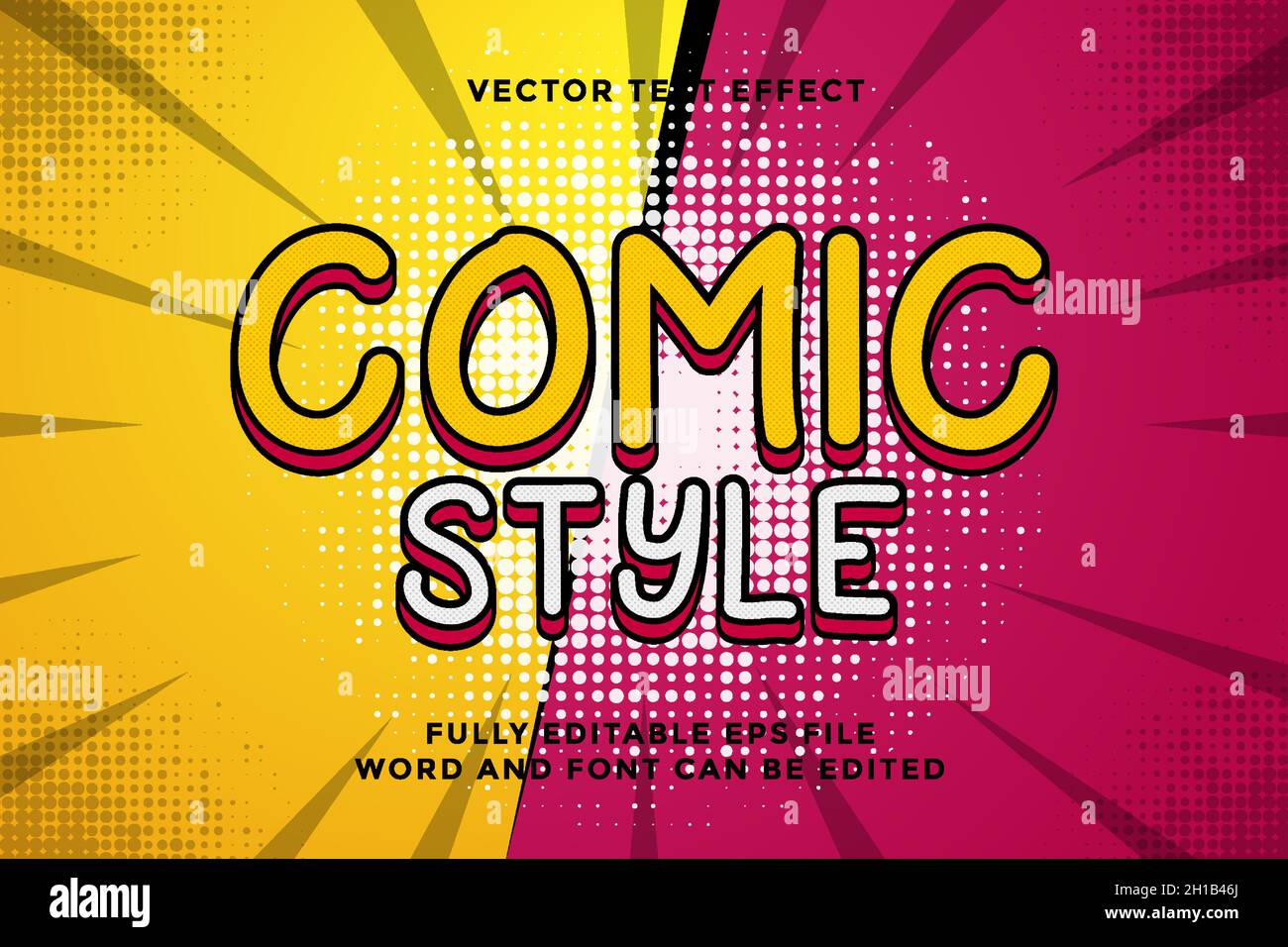 Vektortexteffekt im Comic-Stil Stock Vektor