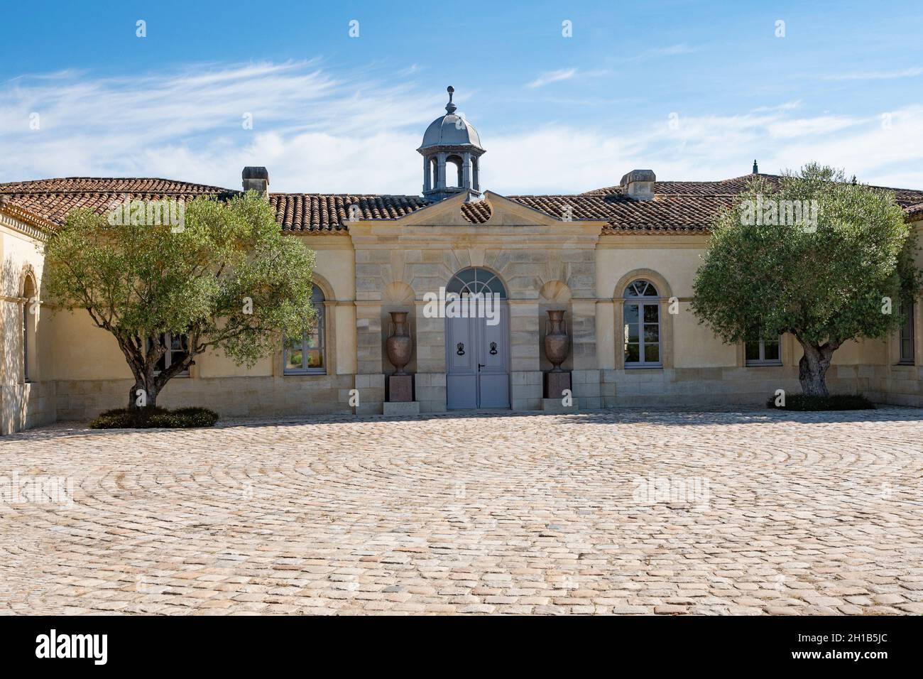 Château Pétros, ein kleines (11,4 ha), aber erstklassiges Weingut in der Appellation Pomerol von Bordeaux, Frankreich Stockfoto