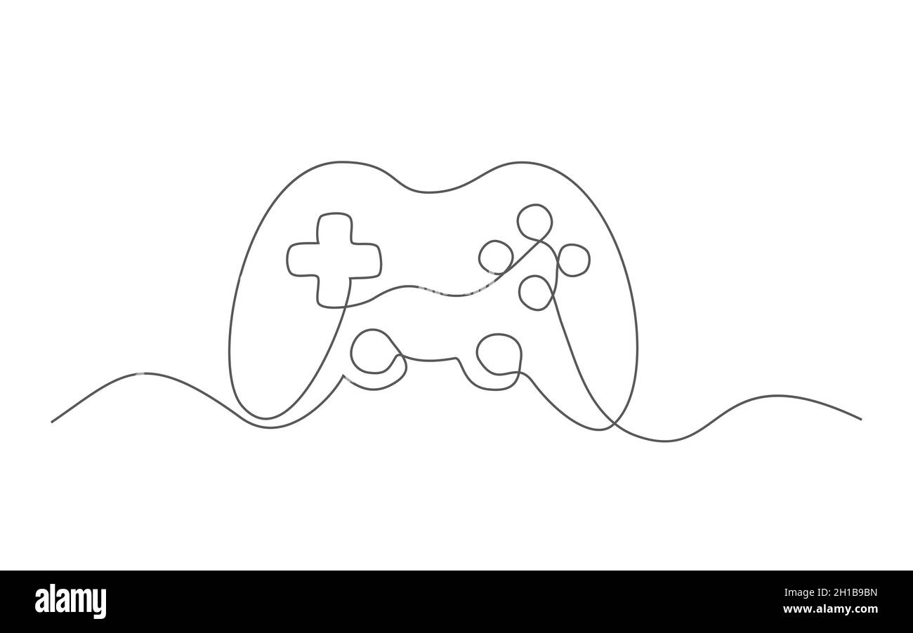 Game-Controller. Eine Linie zeichnen. Vector Game Controller im Linienstil  Stock-Vektorgrafik - Alamy