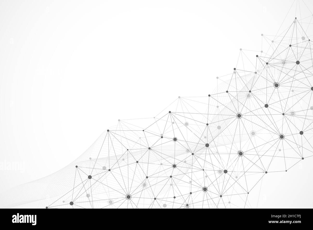 Globale Netzwerkverbindungen mit Punkten und Linien. Drahtmodell Hintergrund. Abstrakte Verbindungsstruktur. Polygonaler Raum Hintergrund, Illustration Stockfoto