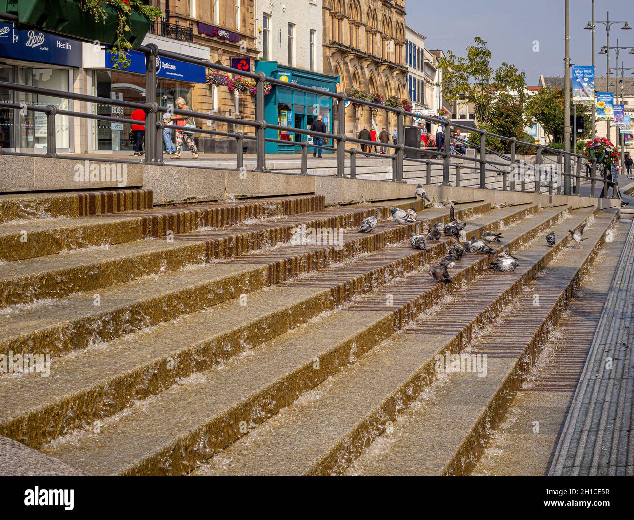 Water Cascade in West Row, Darlington. VEREINIGTES KÖNIGREICH Stockfoto