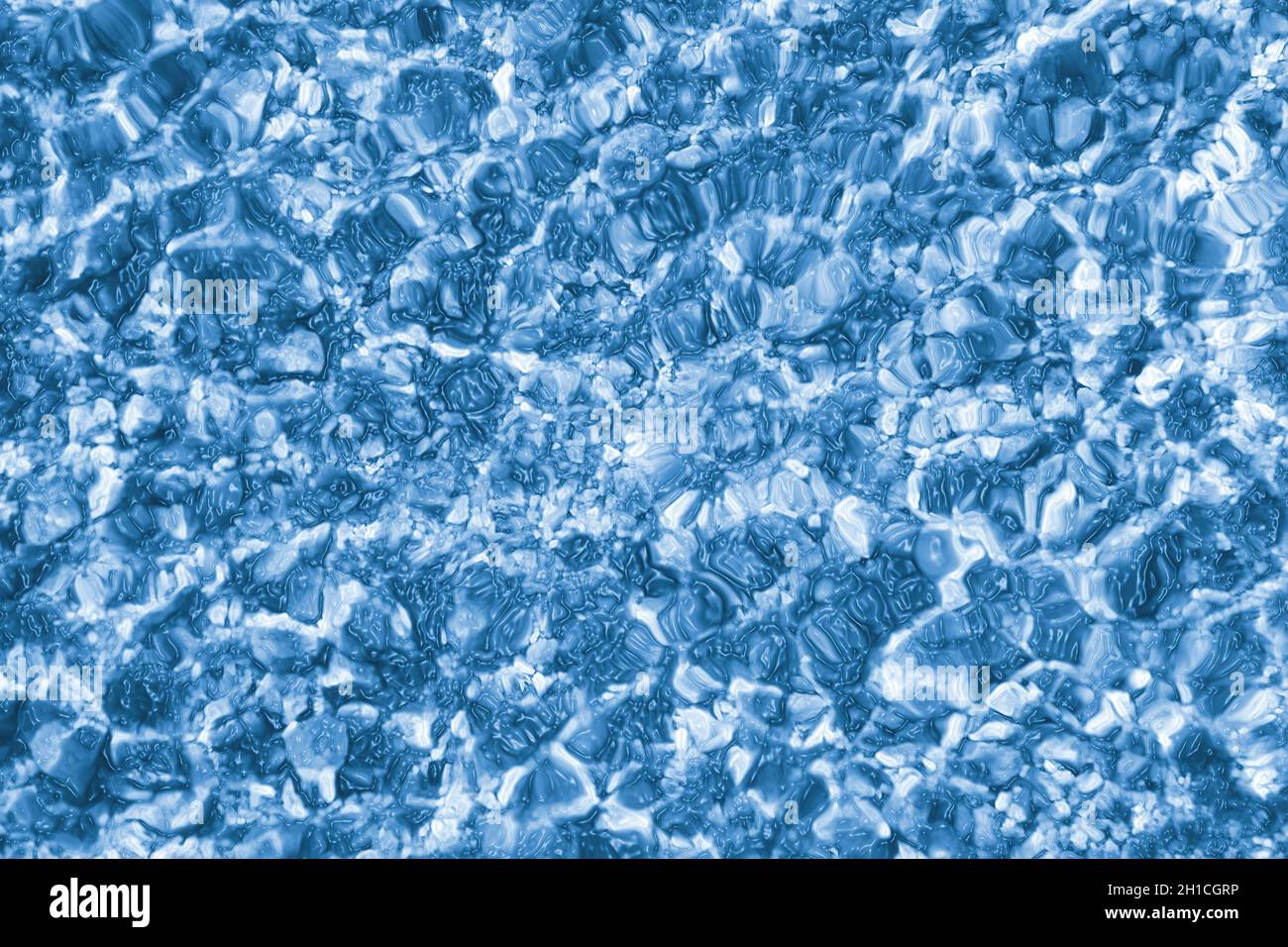 Abstrakter Hintergrund von blauer Farbe in Form von Flüssigkeit Stockfoto