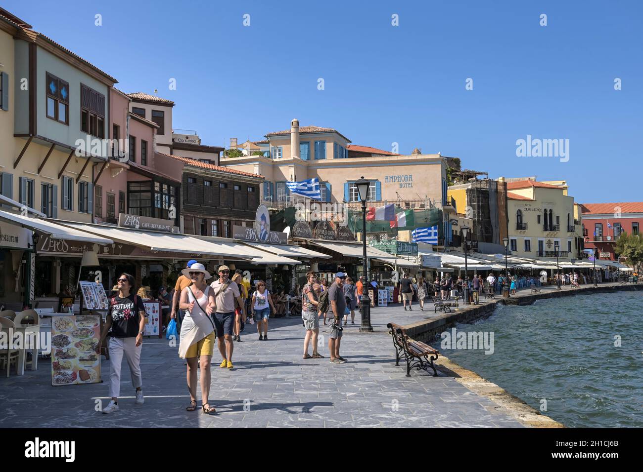Venezianischer Hafen, Chania, Kreta, Griechenland Stockfoto