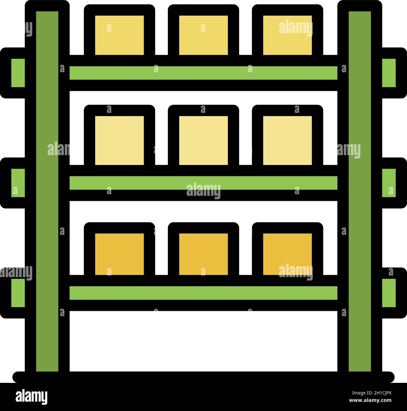 Racksymbol für Boxen. Umrissfelder Rack Vektor Symbol Farbe flach ...