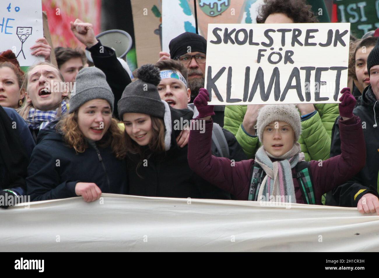 Annika Rittmann, Luisa-Marie Neubauer, Greta Thunberg, Hamburg, 21.02.2020 Stockfoto