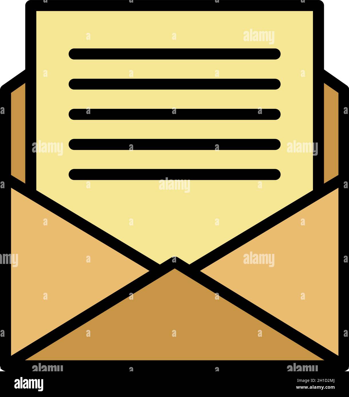 Symbol für die Einladung von Prominenten per Post. Skizzieren Mail Berühmtheit Einladung Vektor-Symbol Farbe flach isoliert Stock Vektor