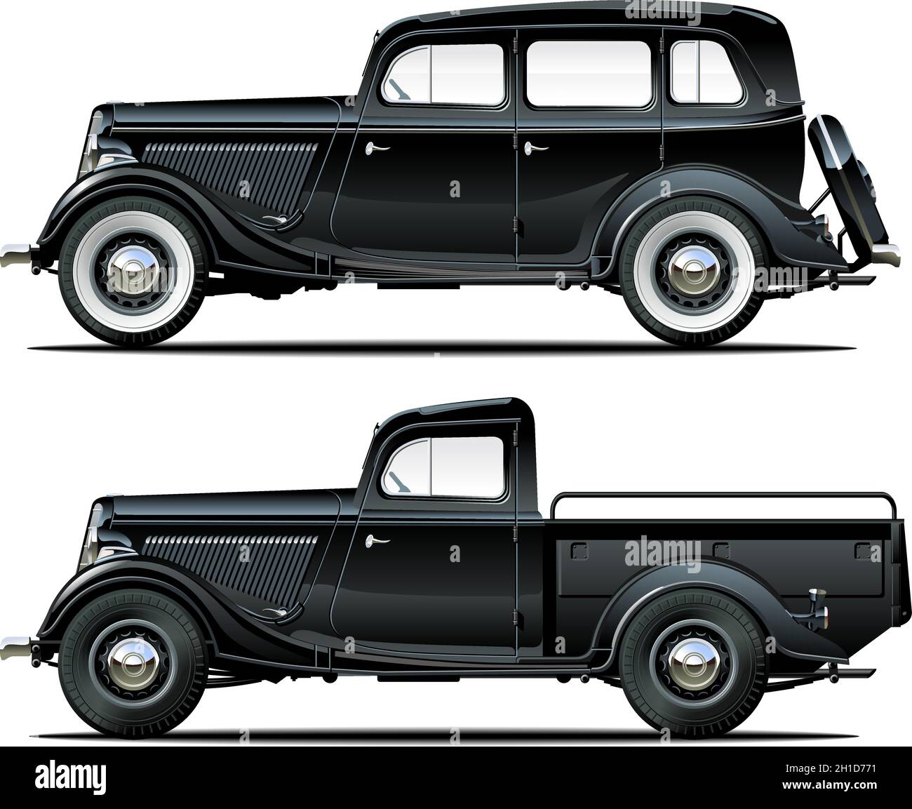 Vector Oldtimer eingestellt. Verfügbares Vektorformat eps-10, getrennt durch Gruppen und Ebenen Stock Vektor