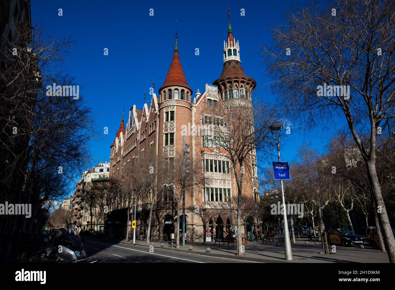 BARCELONA - MÄRZ 2018: Casa de les Punxes in Barcelona Spanien Stockfoto