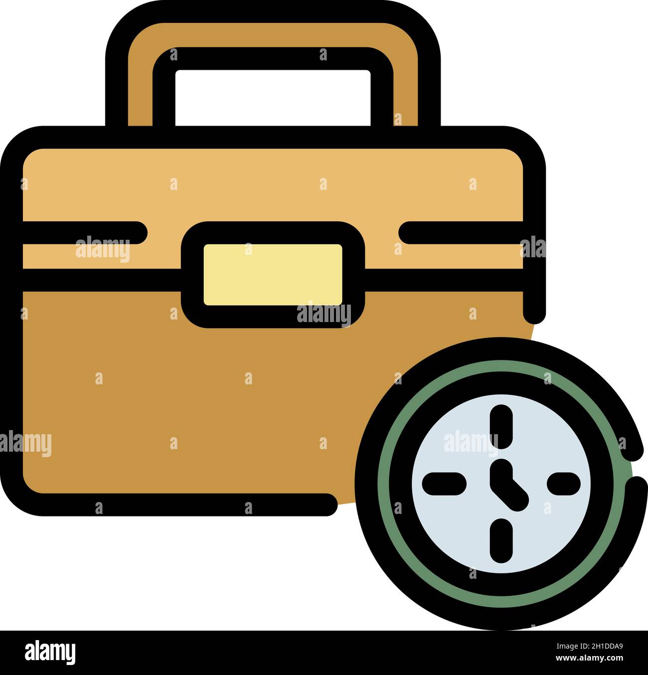 Symbol für die Ledertasche „Job“. Umriss Job Leder Fall Vektor Symbol Farbe flach isoliert Stock Vektor