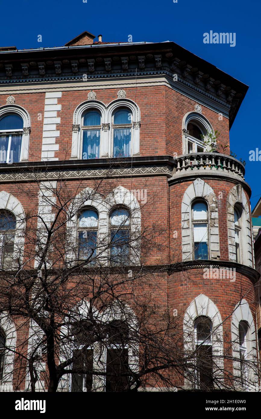 Schöne Architektur der Gebäude in Budapest City Center Stockfoto