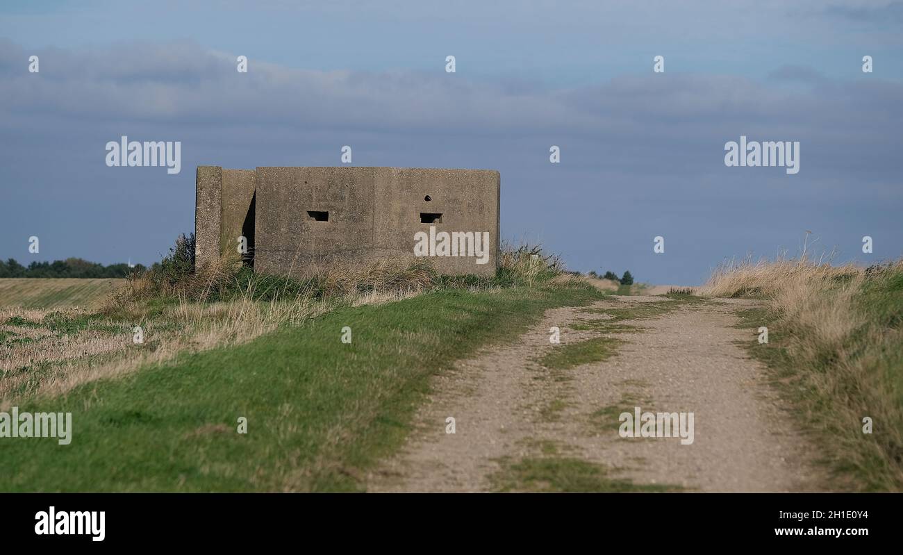 Weltkrieg zwei defensive konkrete Stärke. Ostküste von Yorkshire. VEREINIGTES KÖNIGREICH. Stockfoto