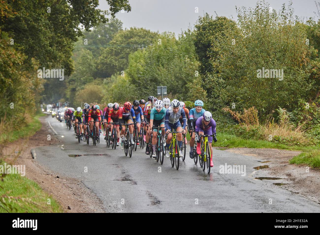 2021 HSBC UK | National Road Championships, Lincoln womenÕs Hauptfeld in Lincolnshire Countryside Elite womenÕs Ergebnis: 1. Pfeiffer Georgi (Team DSM) 2. Josie Nelson (Team Coop-Hitec Products) 3. JOSCELIN LOWDEN (DROPS-LE COL UNTERSTÜTZT VON TEMPUR) Unter 23 womenÕs Ergebnis: 1. Pfeiffer Georgi (Team DSM) 2. Josie Nelson (Team Coop-Hitec Products) 3. Anna Shackley (Team SD Worx) Stockfoto