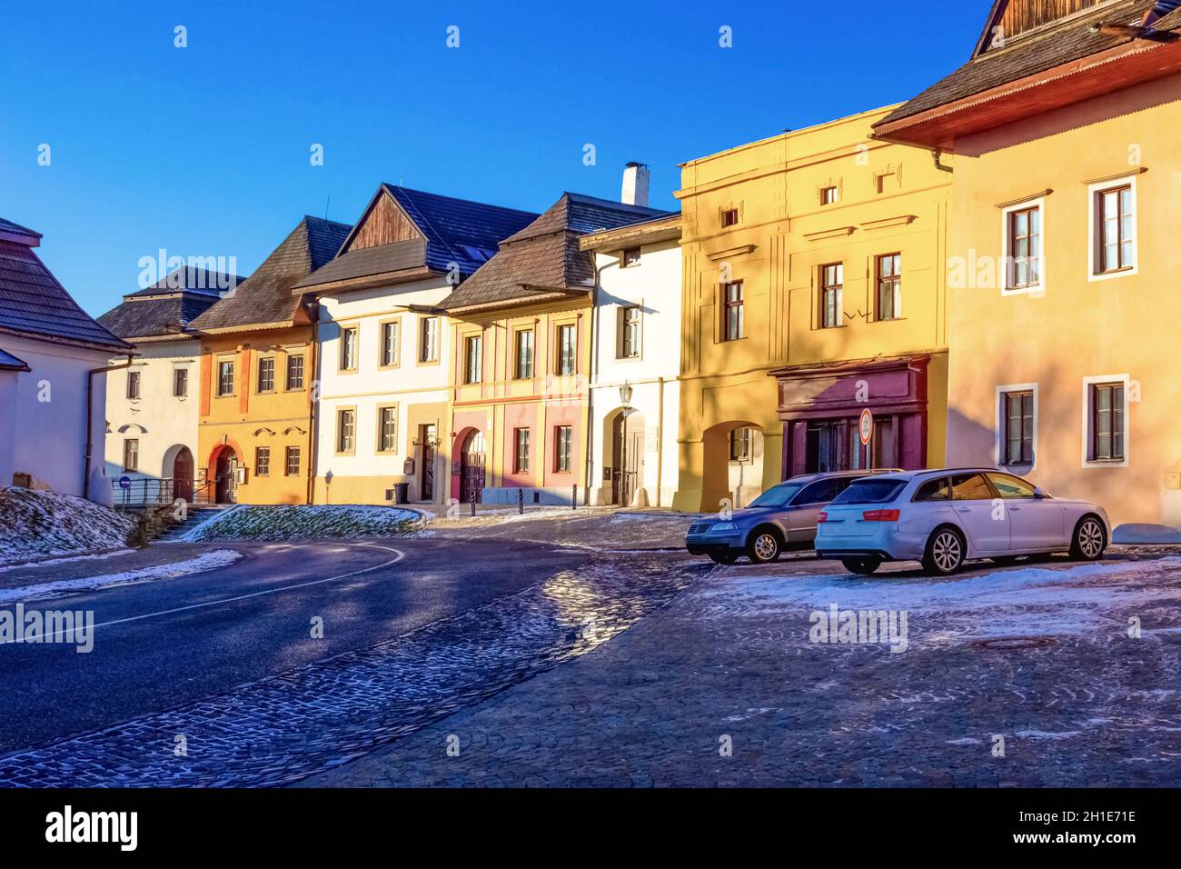 Alte slowakische Stadt Spisska Sobota in Poprad Stockfoto