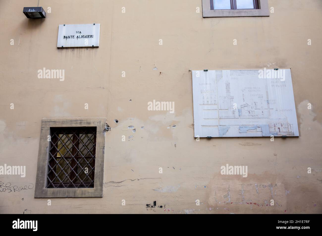 Florenz, Italien - April, 2018: Dante Allighieri House Museum Stockfoto