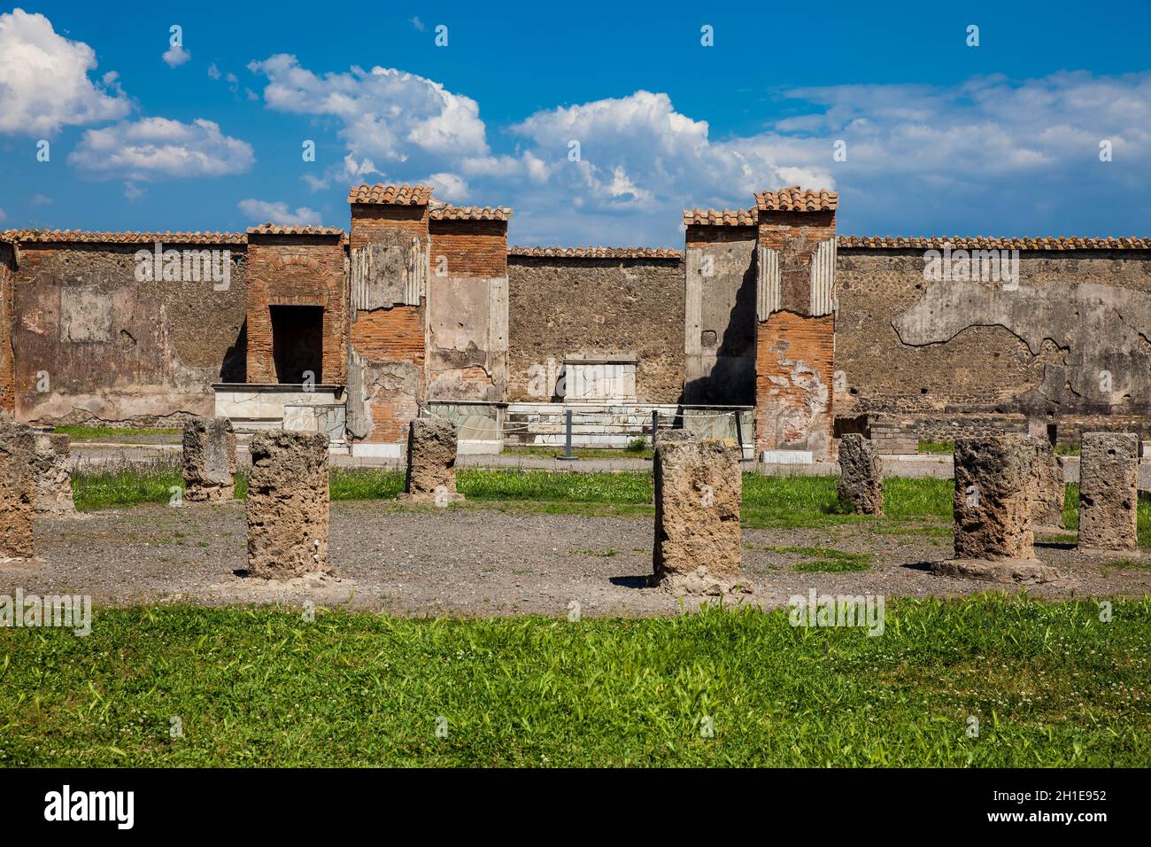 Ruinen der Macellum in der antiken Stadt Pompeji in einem schönen Frühjahr Tag Stockfoto