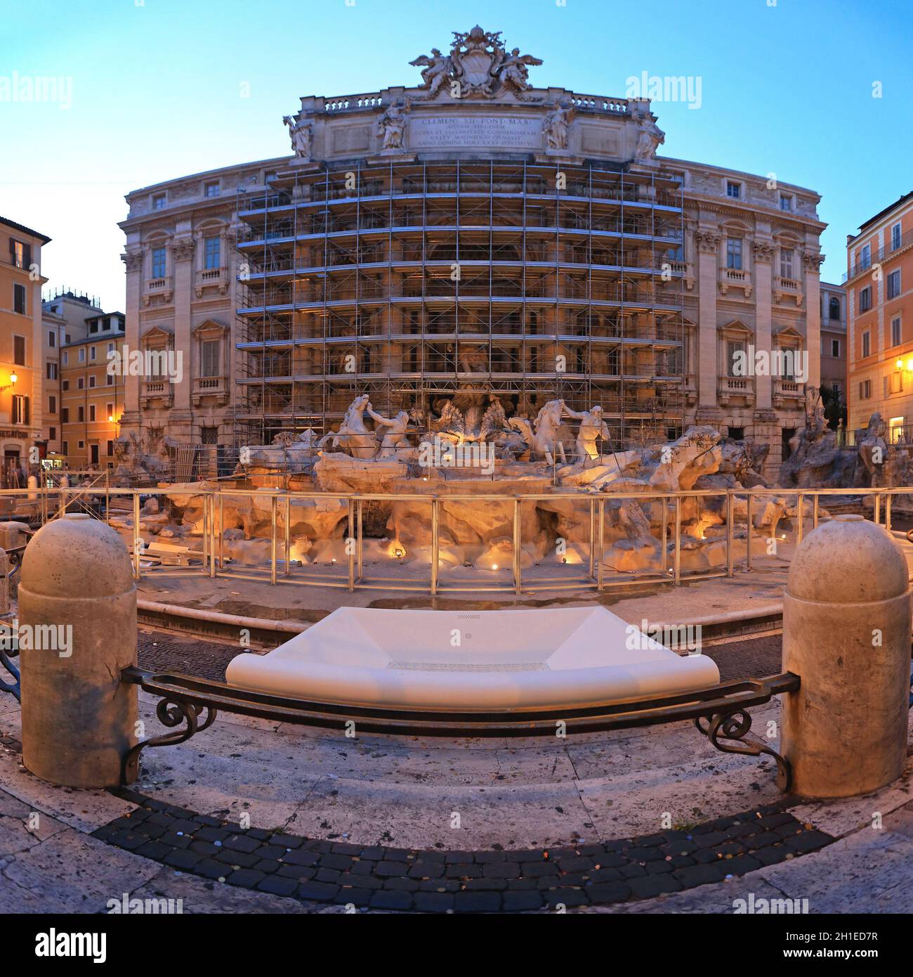 Rom, Italien, 28. Juni: Trevi-Brunnen in Rom am 28. Juni 2014. Gerüst an der Fontana di Trevi in Rom, Italien. Stockfoto