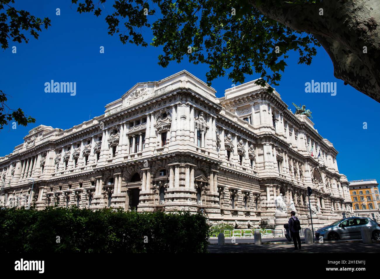 Rom, Italien, April 2018: Der Palast der Justiz der Sitz des Obersten Kassationsgericht und die Justiz Öffentliche Bibliothek im Prati distr entfernt Stockfoto