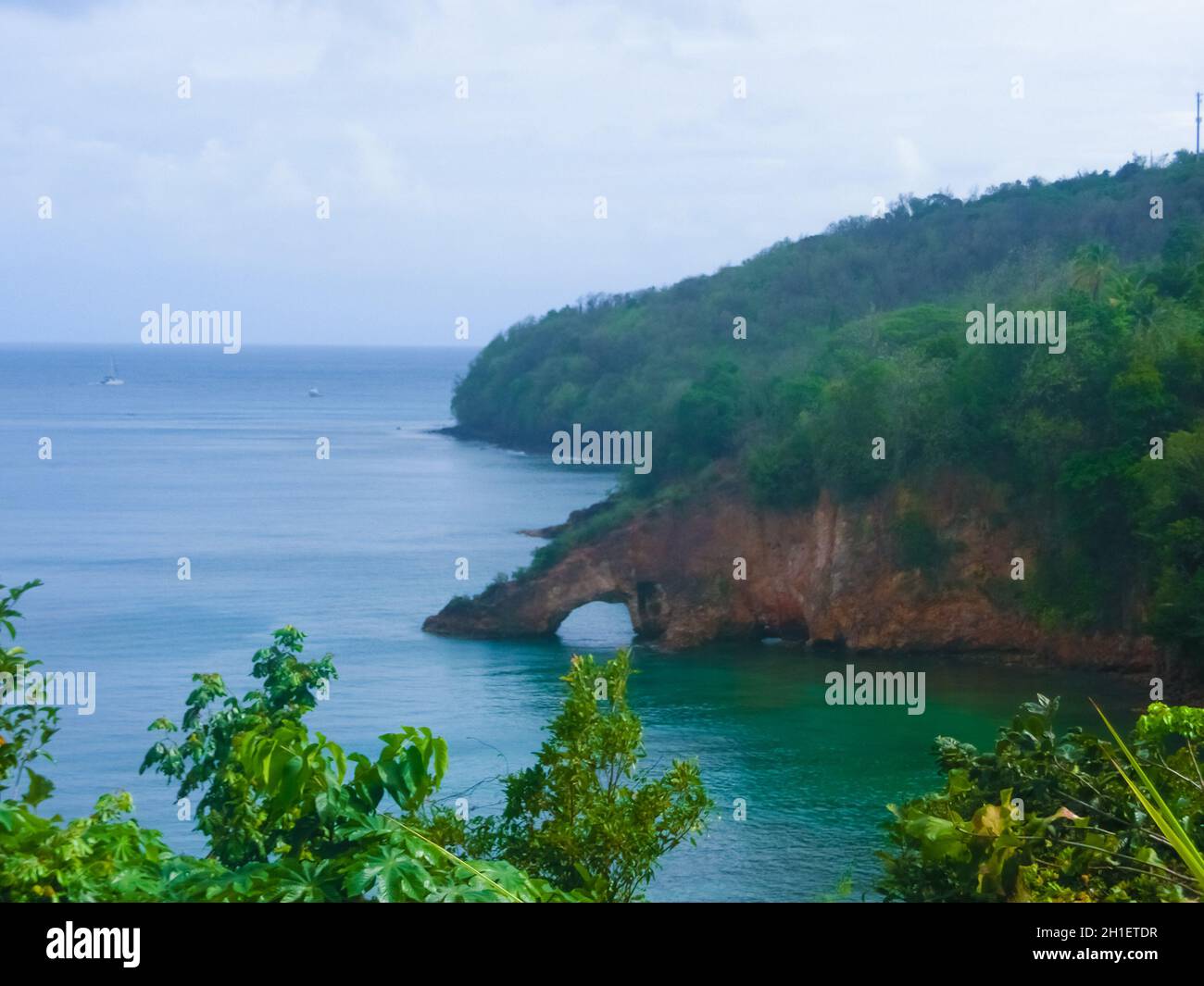 Schöner Strand in St. Lucia, Karibik Inseln Stockfoto