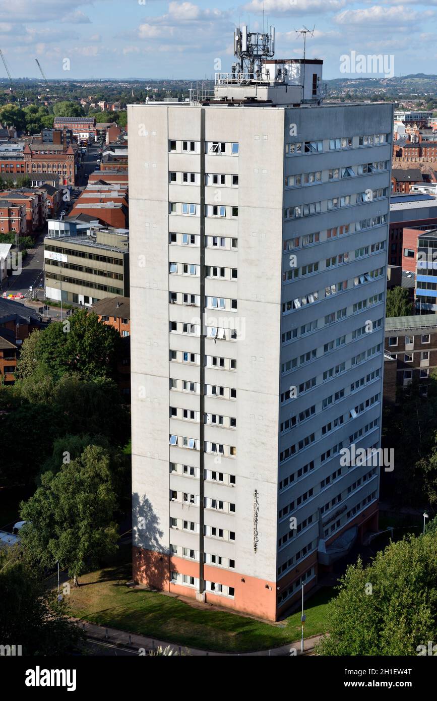 Wohnturm Wohnblock (Cambridge Tower), Wohnungen in Birmingham, Großbritannien Stockfoto
