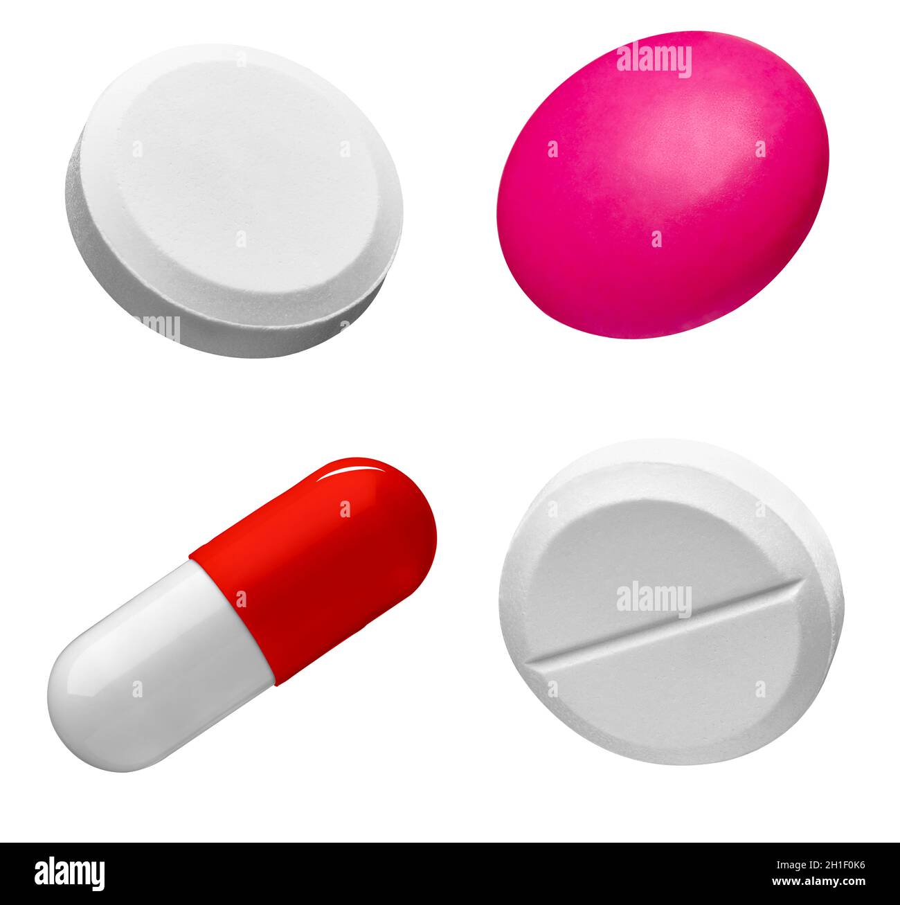 Weiße rote Pille medikamentöse Medikamente Stockfoto