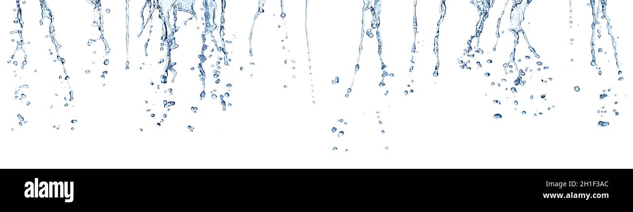 Wasserspritzer Tropfen blaue Flüssigkeitsblase Stockfoto
