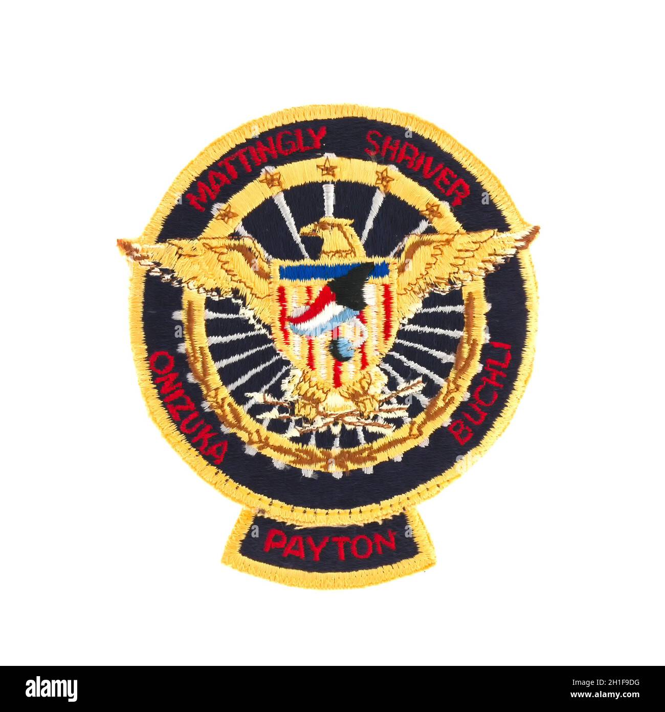 SWINDON, Großbritannien - 23. FEBRUAR 2014: Missionsabzeichen vom STS-51 Space Shutle Stockfoto
