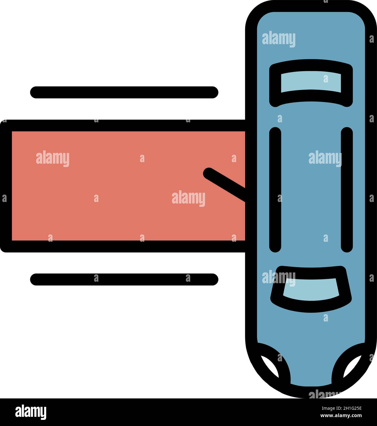 Prominente Limousine-Ikone. Kontur Berühmtheit Limousine Vektor Symbol Farbe flach isoliert Stock Vektor