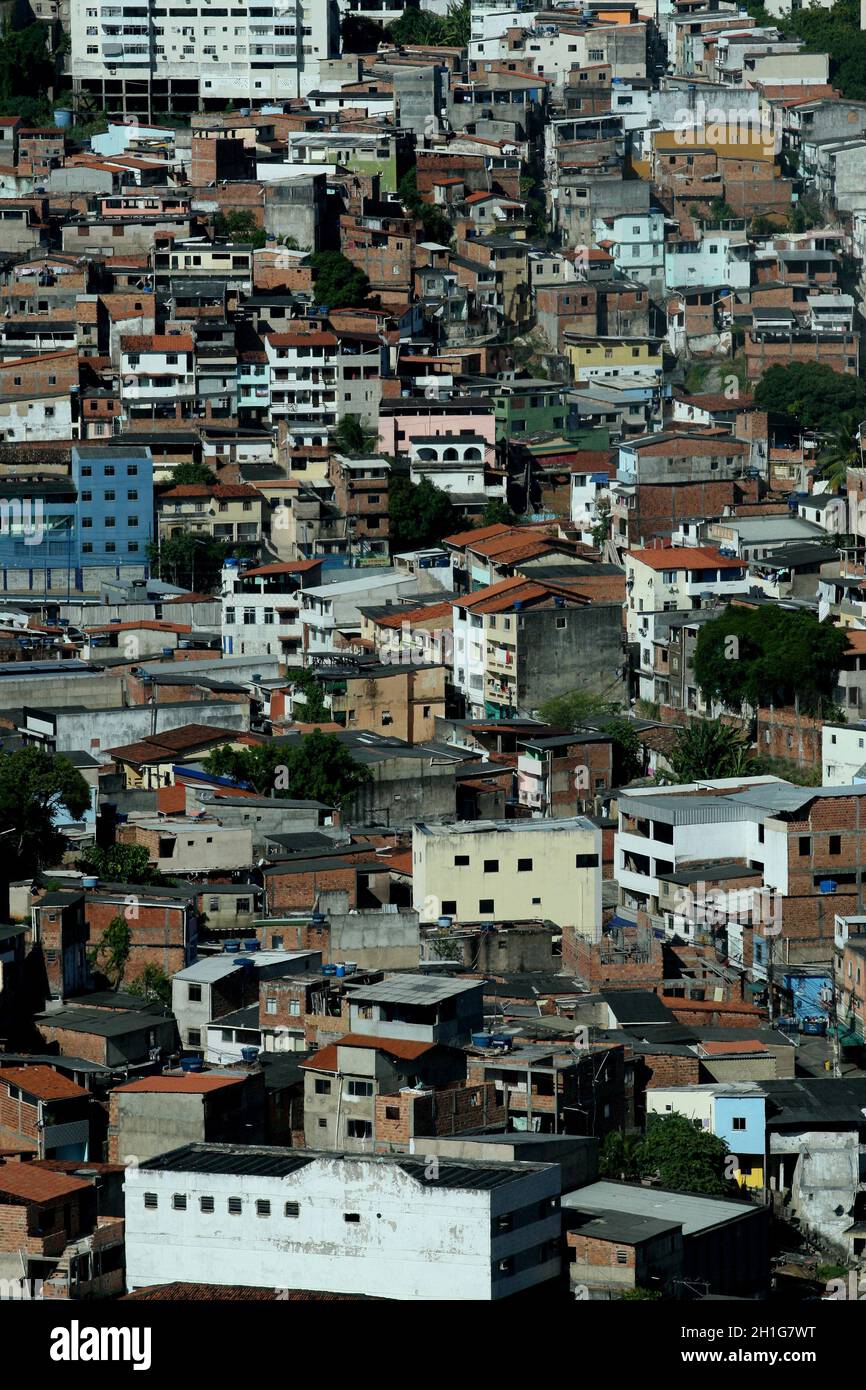 salvador, bahia / brasilien - 26. januar 2017: Luftaufnahme von Häusern und Wohnungen im Föderationsbezirk in der Stadt Salvador. *** Lokale Bildunterschrift Stockfoto