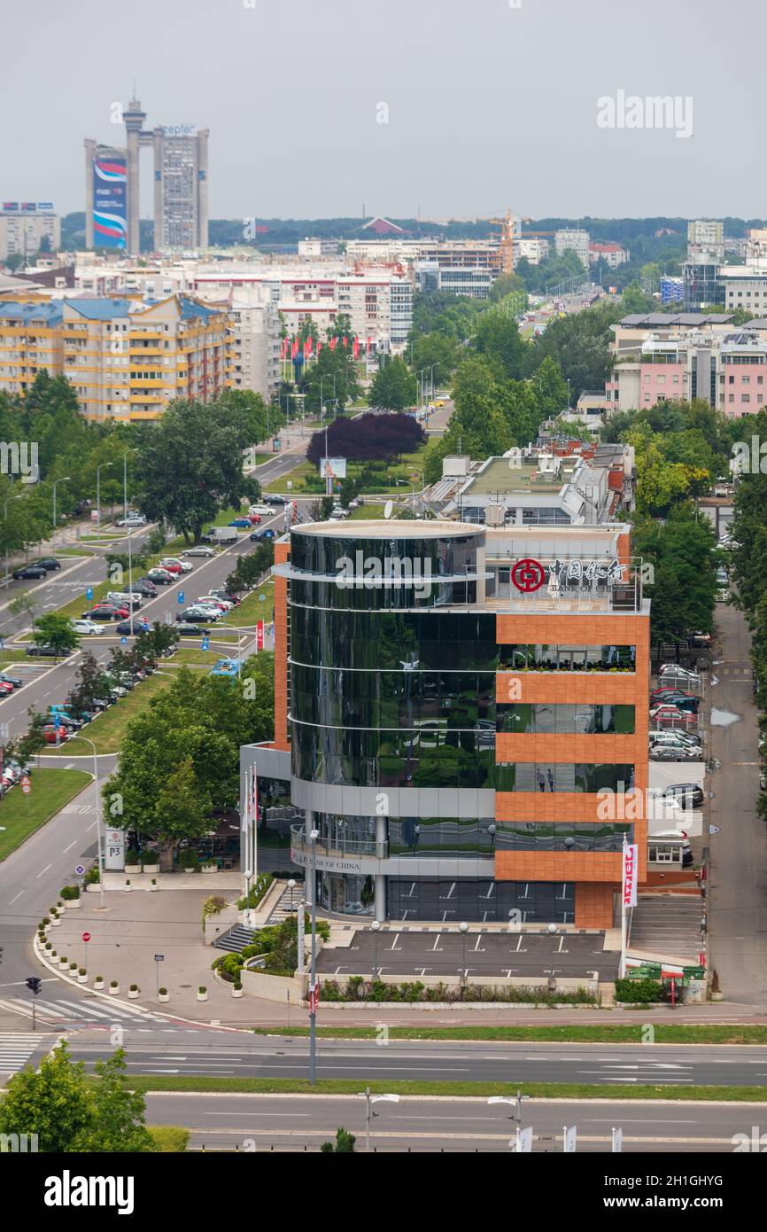 Belgrad, Serbien - 23. Juni 2019: Bürogebäude der Bank of China in Belgrad, Serbien. Stockfoto