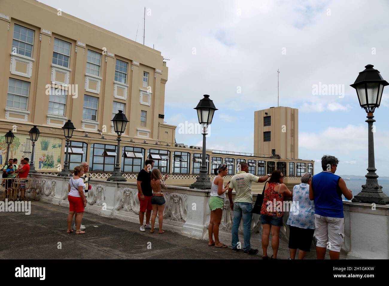 salvador, bahia / brasilien - 23. Mai 2015: Lacerda Aufzug im historischen Zentrum der Stadt Salvador. Das Gerät verbindet die obere und untere c Stockfoto