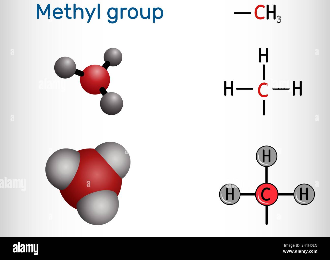 Methylgruppe (ME), CH3. Es ist die Alkyl-Funktionsgruppe, die ...