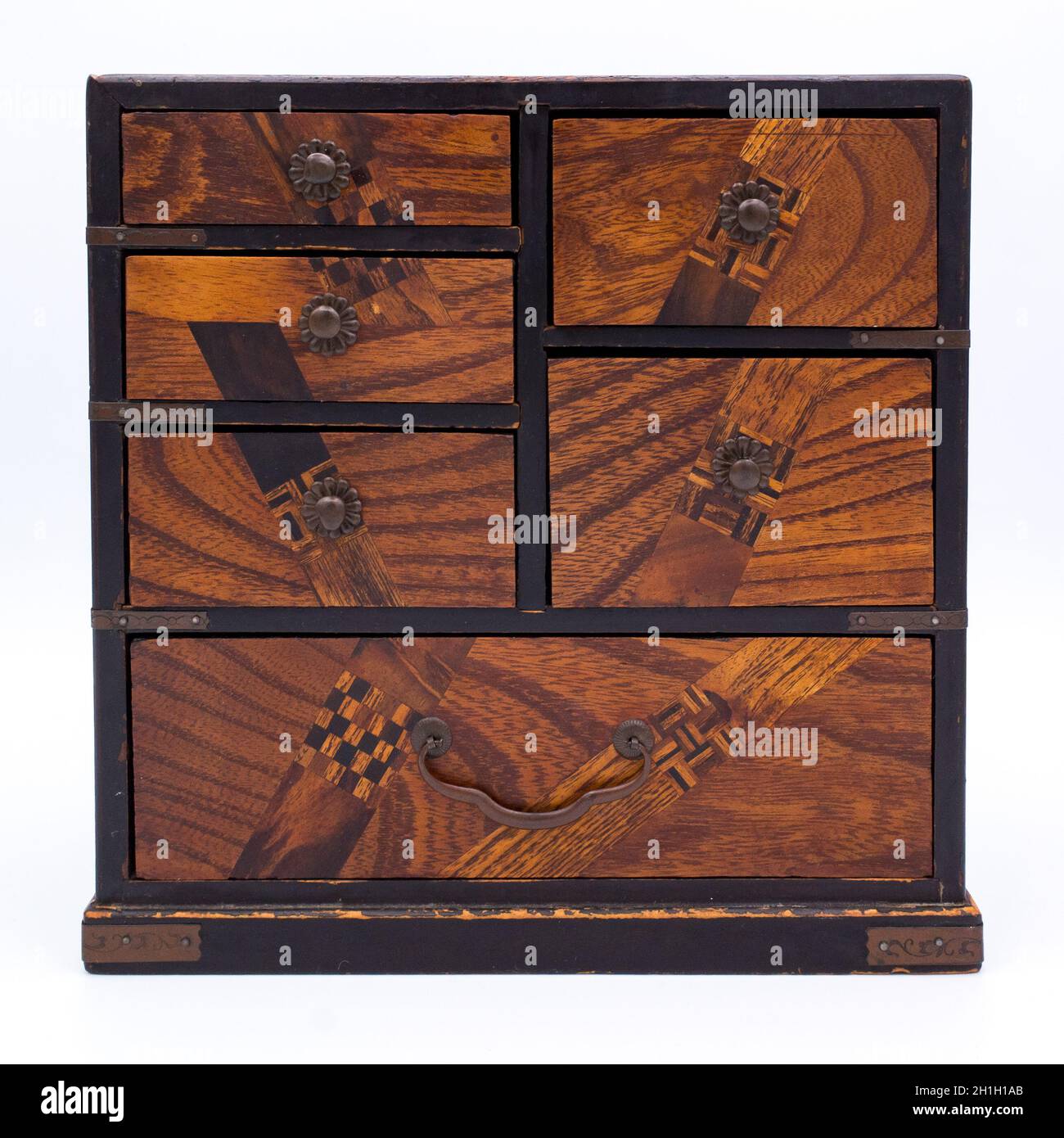 Antikes Japanisches Yosegi Mit Intarsien