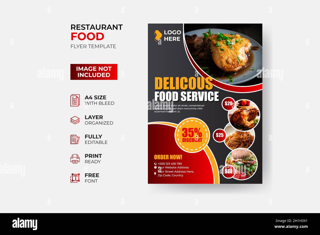 Moderne Fast-Food-Flyer-Vorlage Stock Vektor