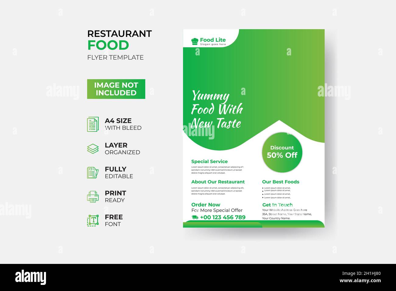 Moderne Fast-Food-Flyer-Vorlage Stock Vektor