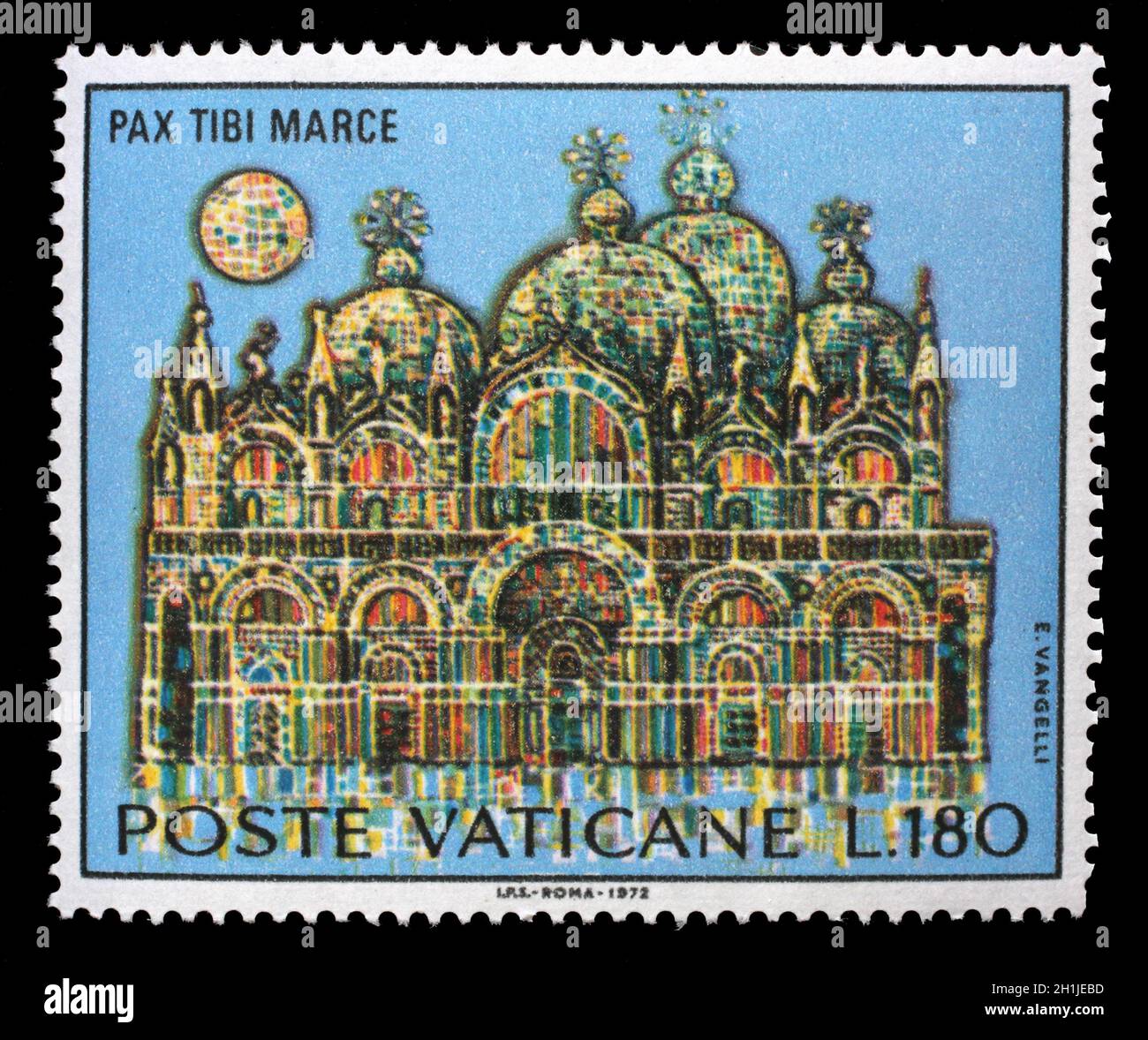 Stempel im Vatikan ausgestellt zeigt St Mark's Basilika in Venedig, circa 1972. Stockfoto