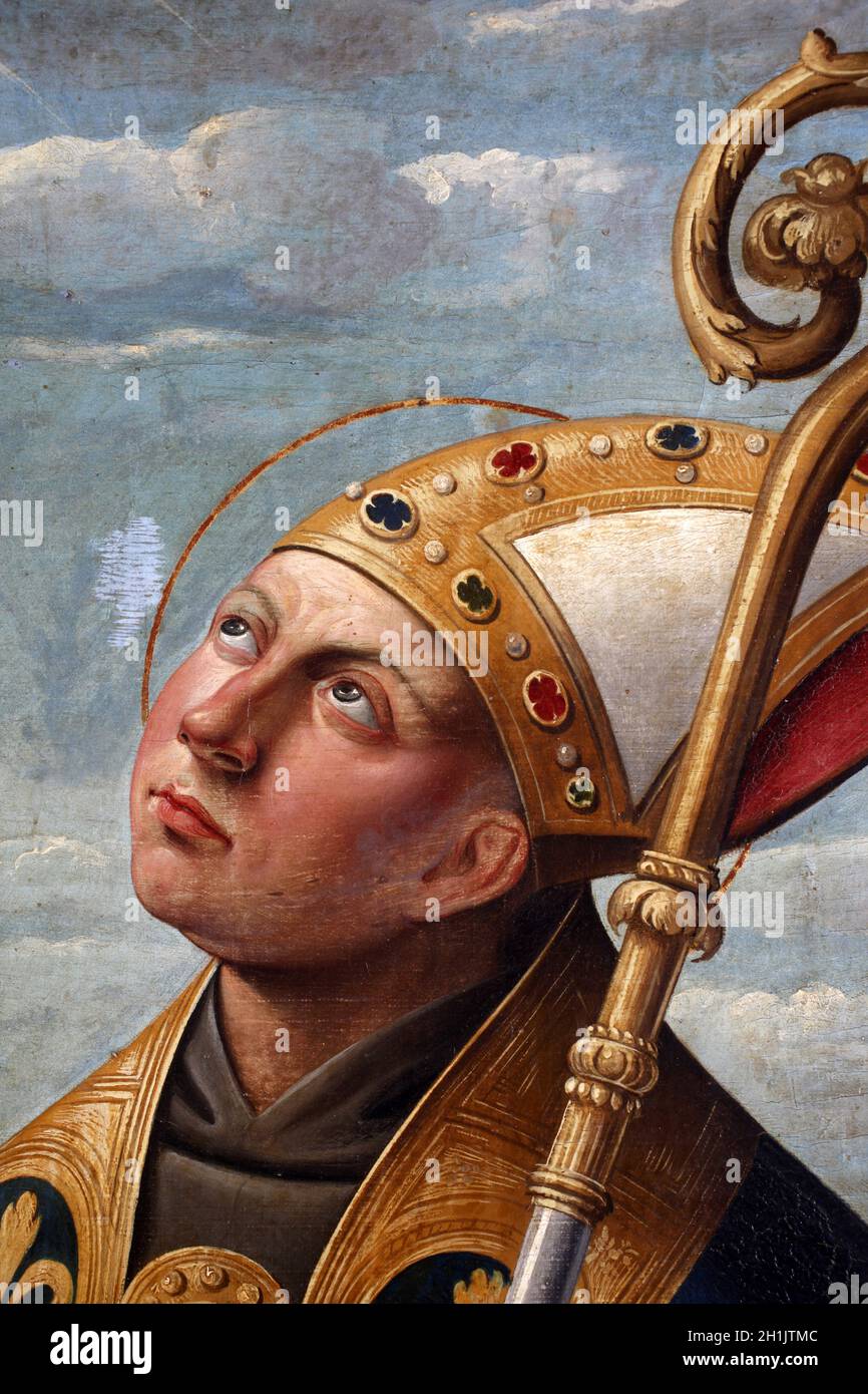 Girolamo da Santa Croce: St. Louis von Toulouse, Altarbild Franziskanerkirche in Kosljun, Kroatien Stockfoto