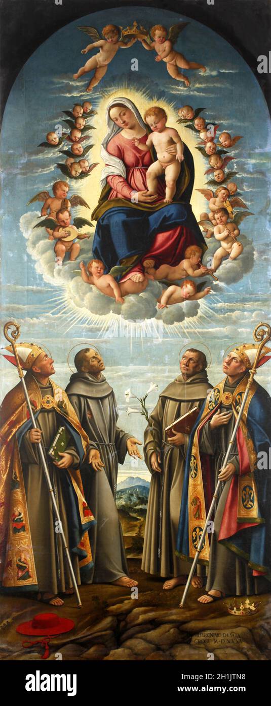 Girolamo da Santa Croce: Our Lady of Angels, Altarbild Franziskanerkirche in Kosljun, Kroatien Stockfoto