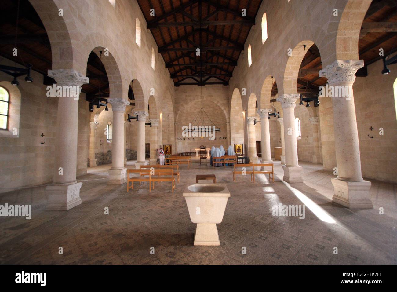 Die Kirche von der Vermehrung der Brote und der Fische, Tabgha, Israel Stockfoto