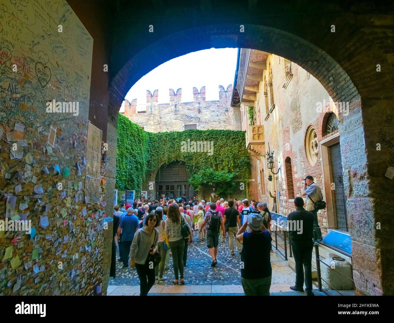 Verona, Italien - 22 September, 2014: Der berühmte Balkon von Romeo und Julia in Verona, Italien Stockfoto