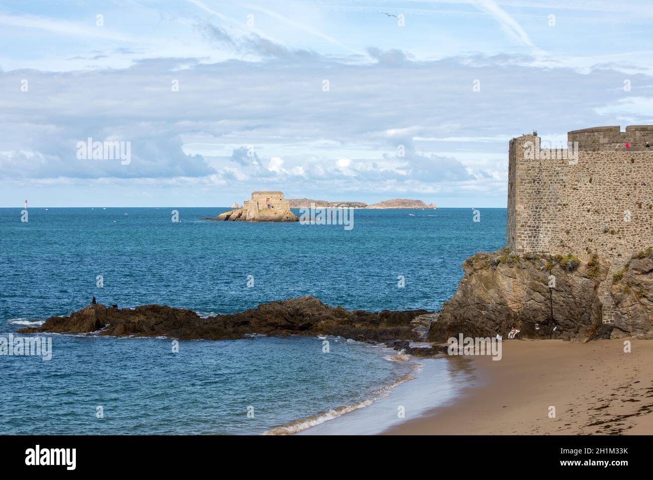 Blick auf Fort Du Petit in St. Malo. Bretagne, Frankreich Stockfoto