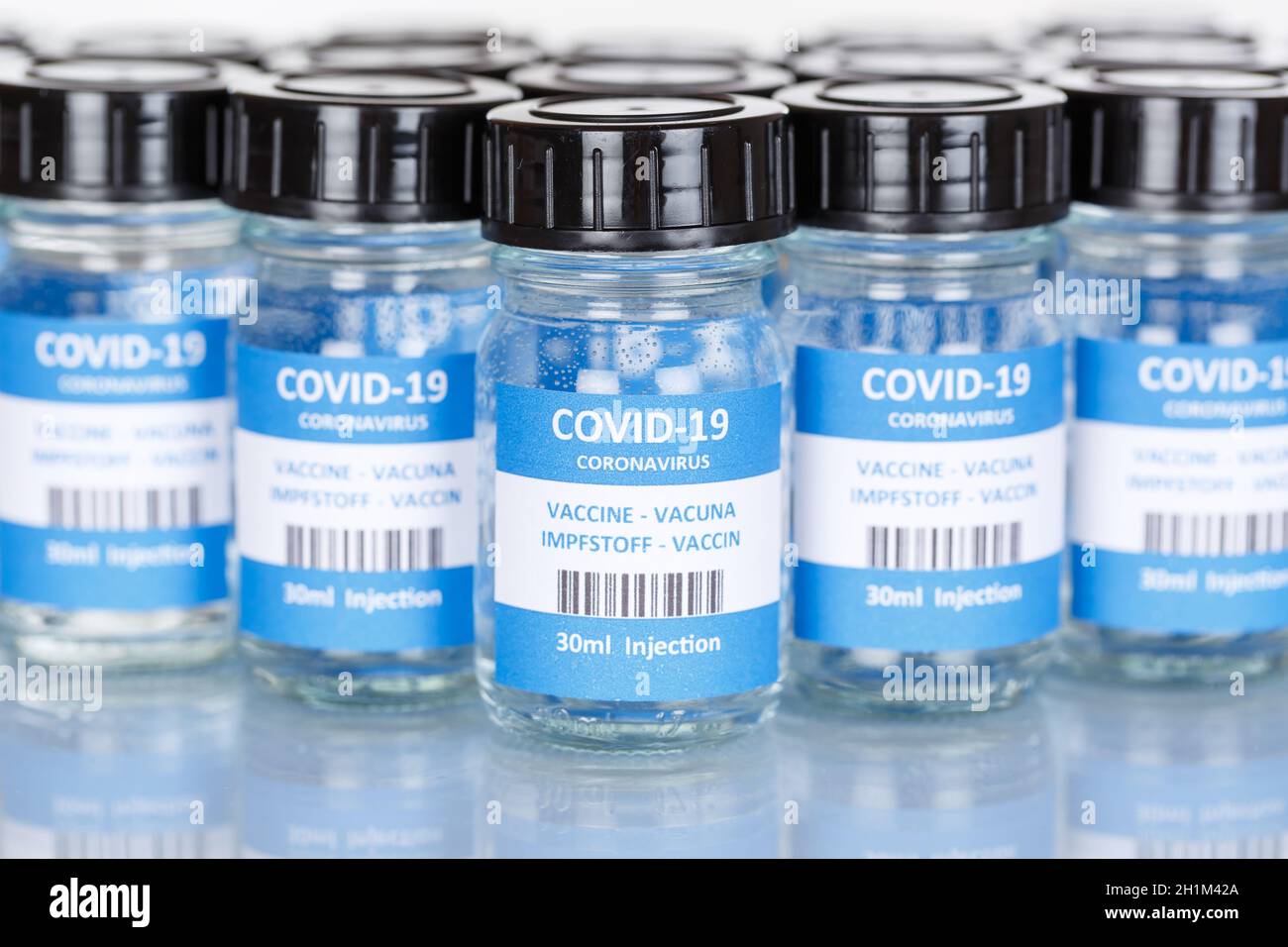Coronavirus-Impfstoffflasche Corona Virus COVID-19 Covid-Impfstoffflaschen Stockfoto