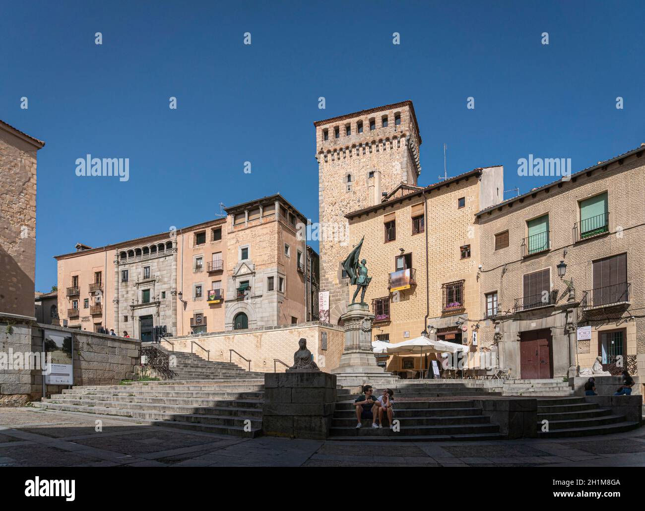 Stadtplatz in der antiken Stadt Segovia, Spanien Stockfoto